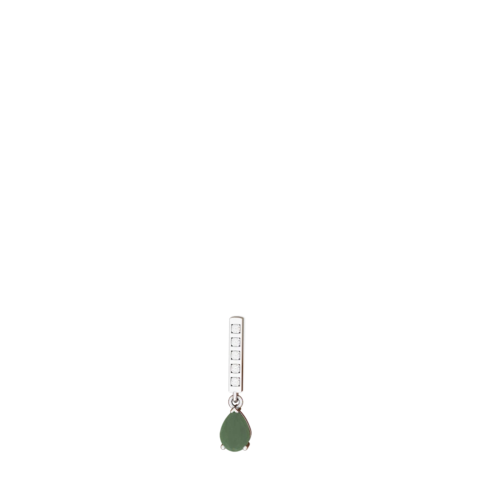 Jade Art Deco Diamond Drop 14K White Gold earrings E5324