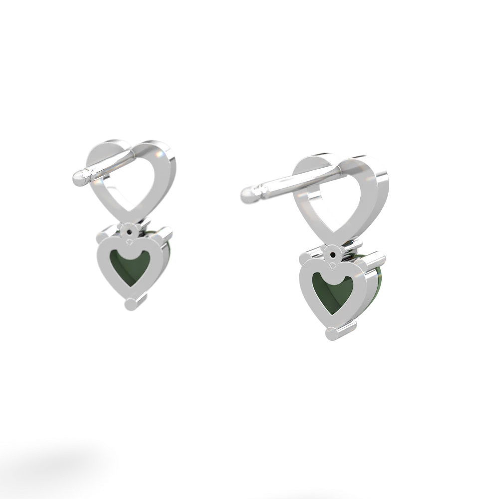 Jade Four Hearts 14K White Gold earrings E2558