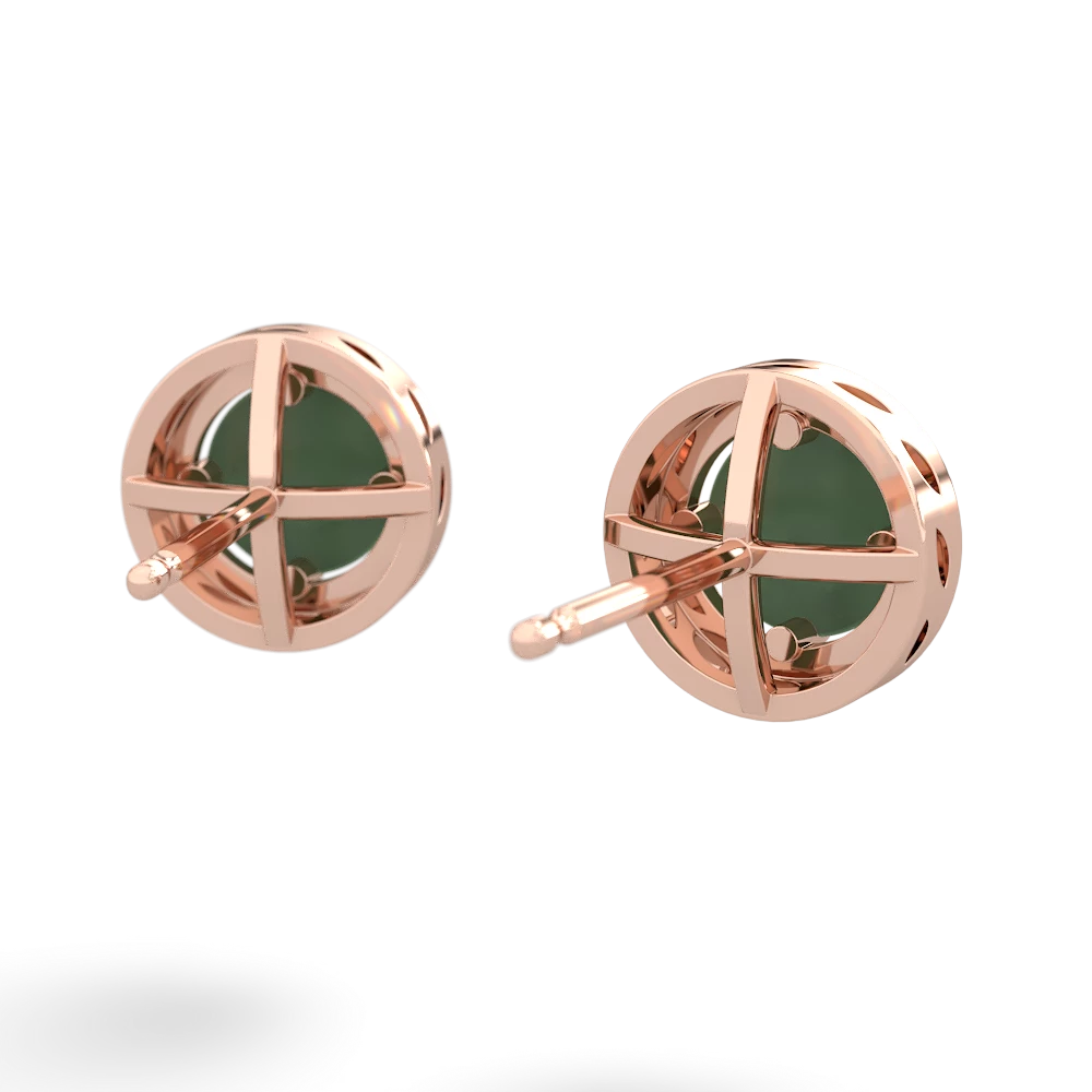 Jade Halo 14K Rose Gold earrings E5320