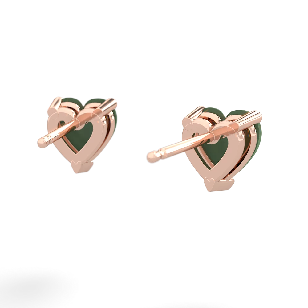 Jade 6Mm Heart Stud 14K Rose Gold earrings E1862
