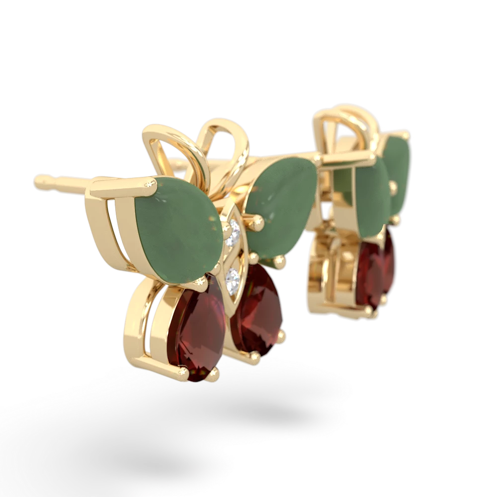 Jade Butterfly 14K Yellow Gold earrings E2215