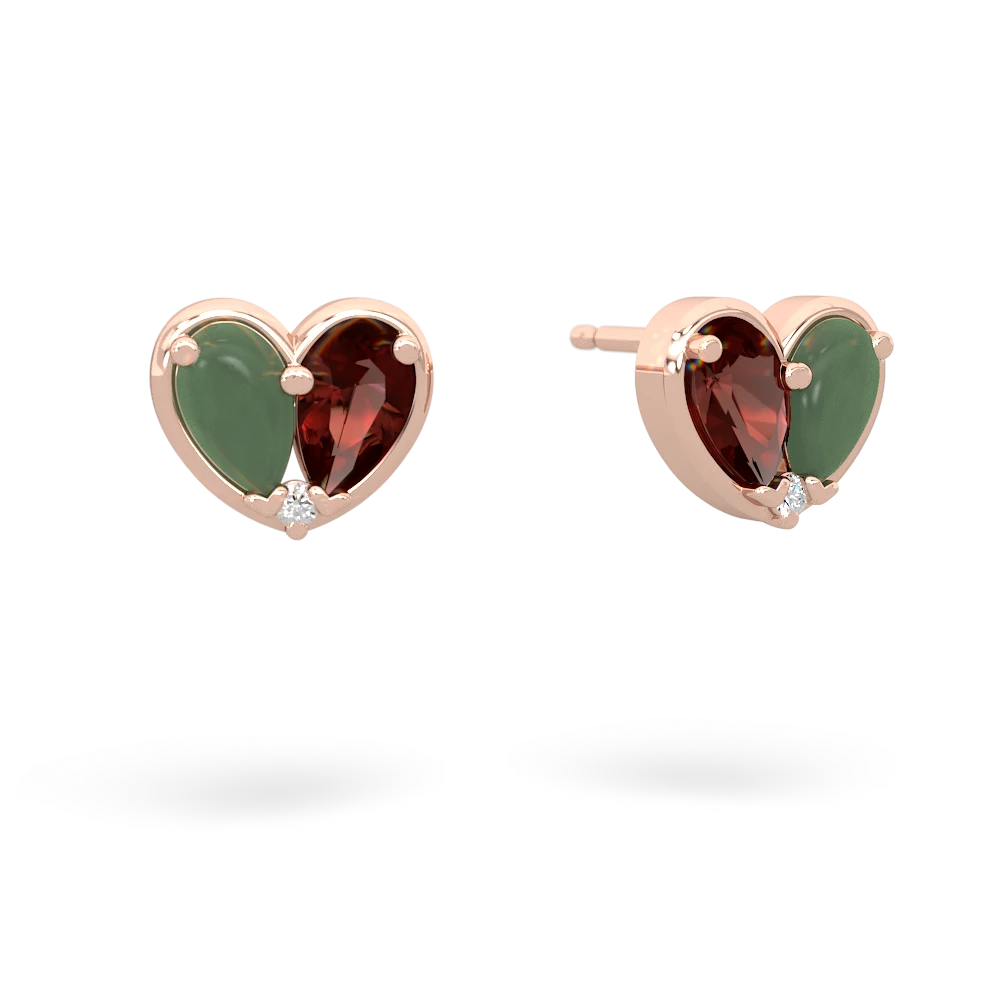 Jade 'Our Heart' 14K Rose Gold earrings E5072