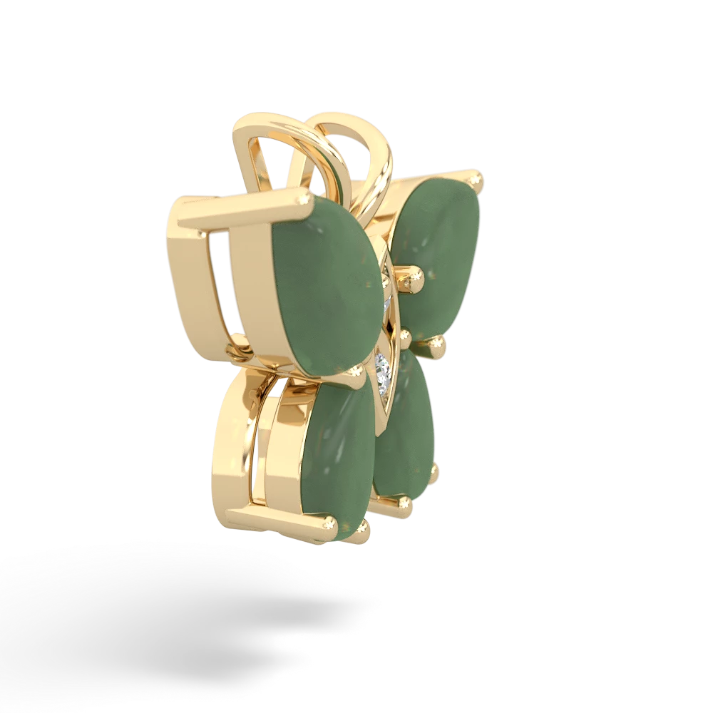 Jade Butterfly 14K Yellow Gold pendant P2215