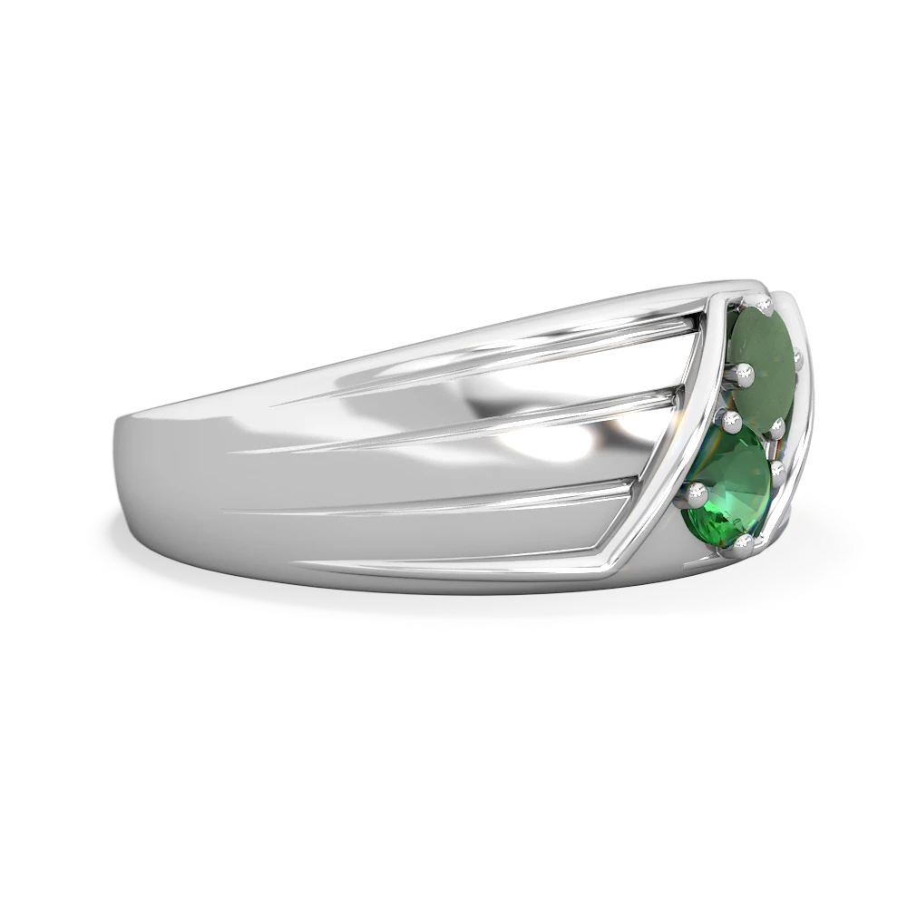 Jade Men's Streamline 14K White Gold ring R0460