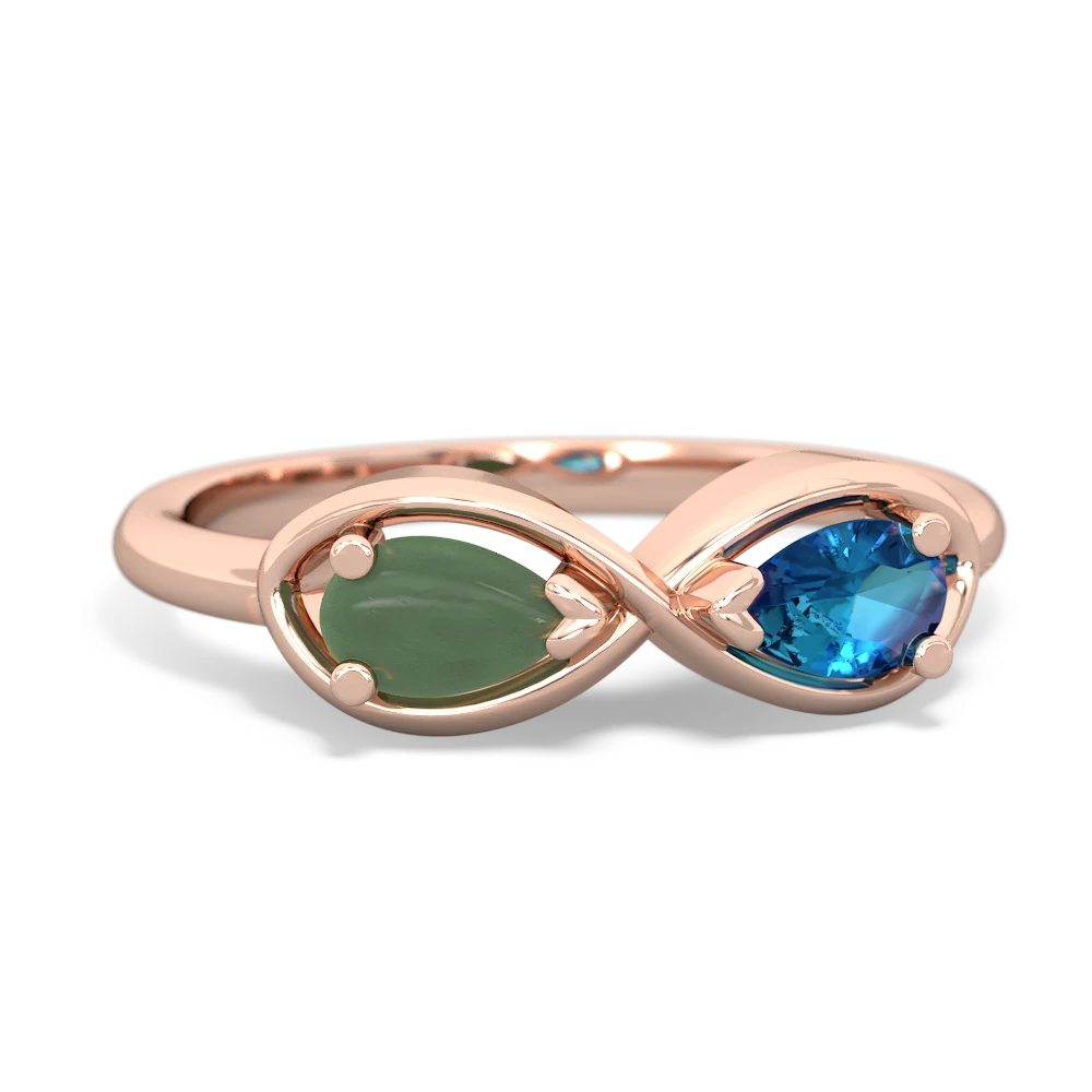 Jade Infinity 14K Rose Gold ring R5050