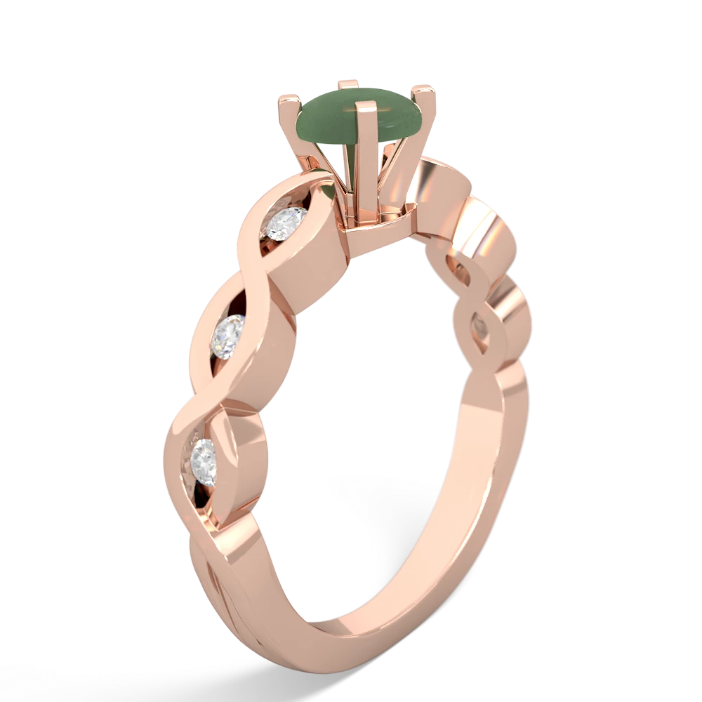 Jade Infinity 5Mm Round Engagement 14K Rose Gold ring R26315RD