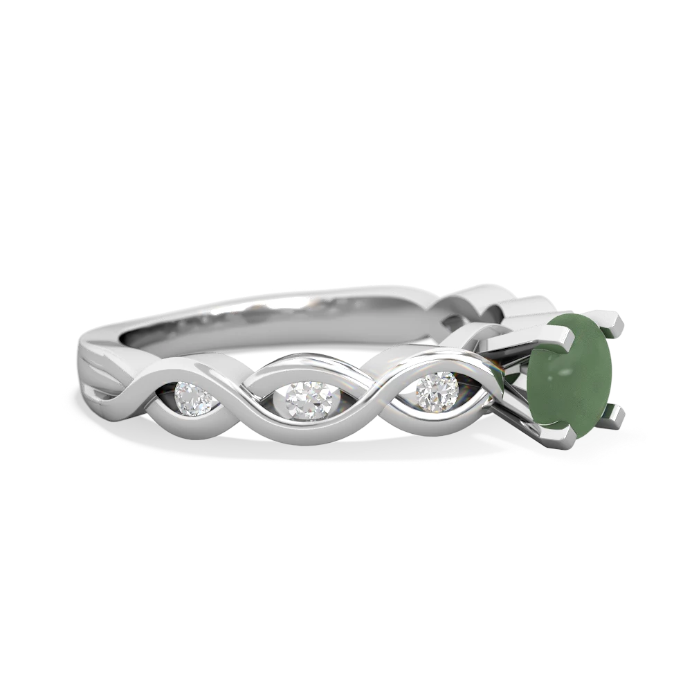 Jade Infinity 5Mm Round Engagement 14K White Gold ring R26315RD