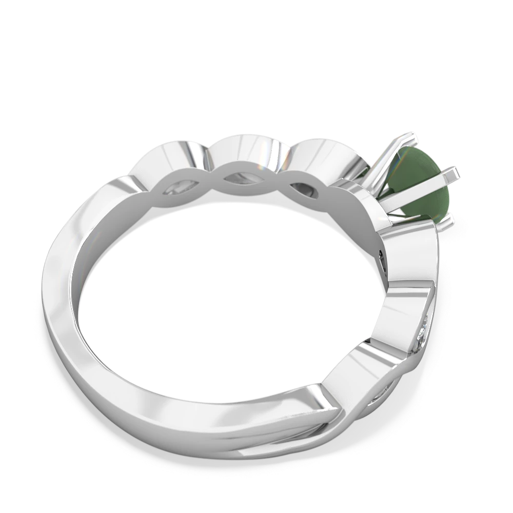 Jade Infinity 5Mm Round Engagement 14K White Gold ring R26315RD