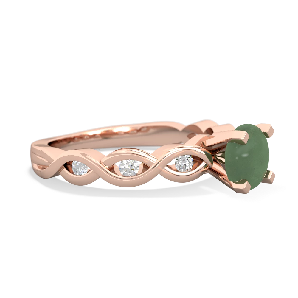 Jade Infinity 6Mm Round Engagement 14K Rose Gold ring R26316RD