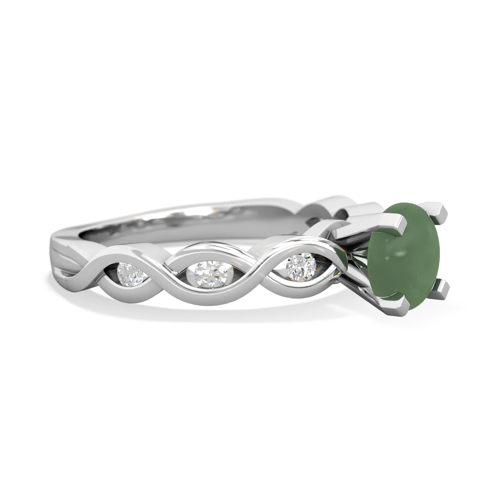 Jade Infinity 6Mm Round Engagement 14K White Gold ring R26316RD