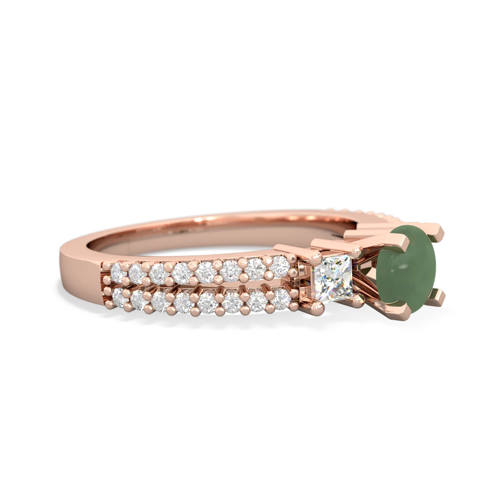 Jade Classic 5Mm Round Engagement 14K Rose Gold ring R26435RD