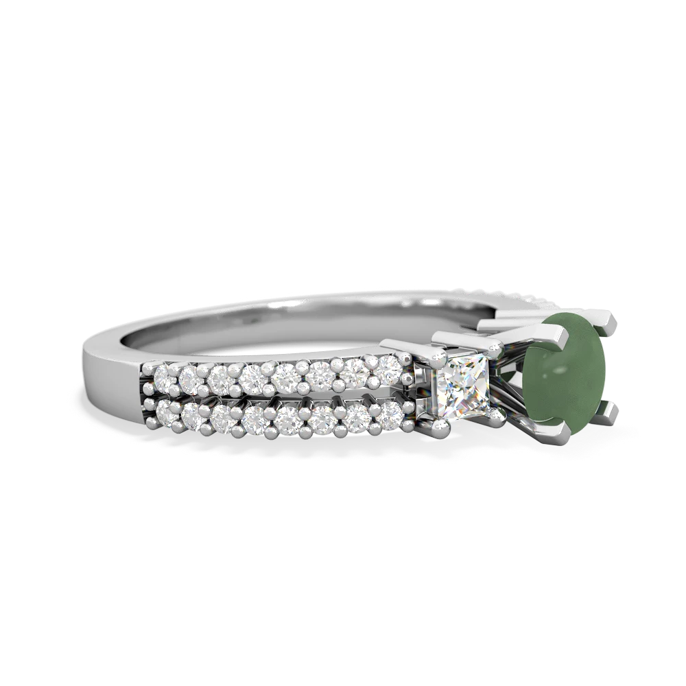 Jade Classic 5Mm Round Engagement 14K White Gold ring R26435RD