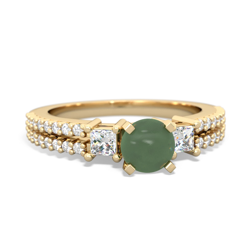 Jade Classic 5Mm Round Engagement 14K Yellow Gold ring R26435RD