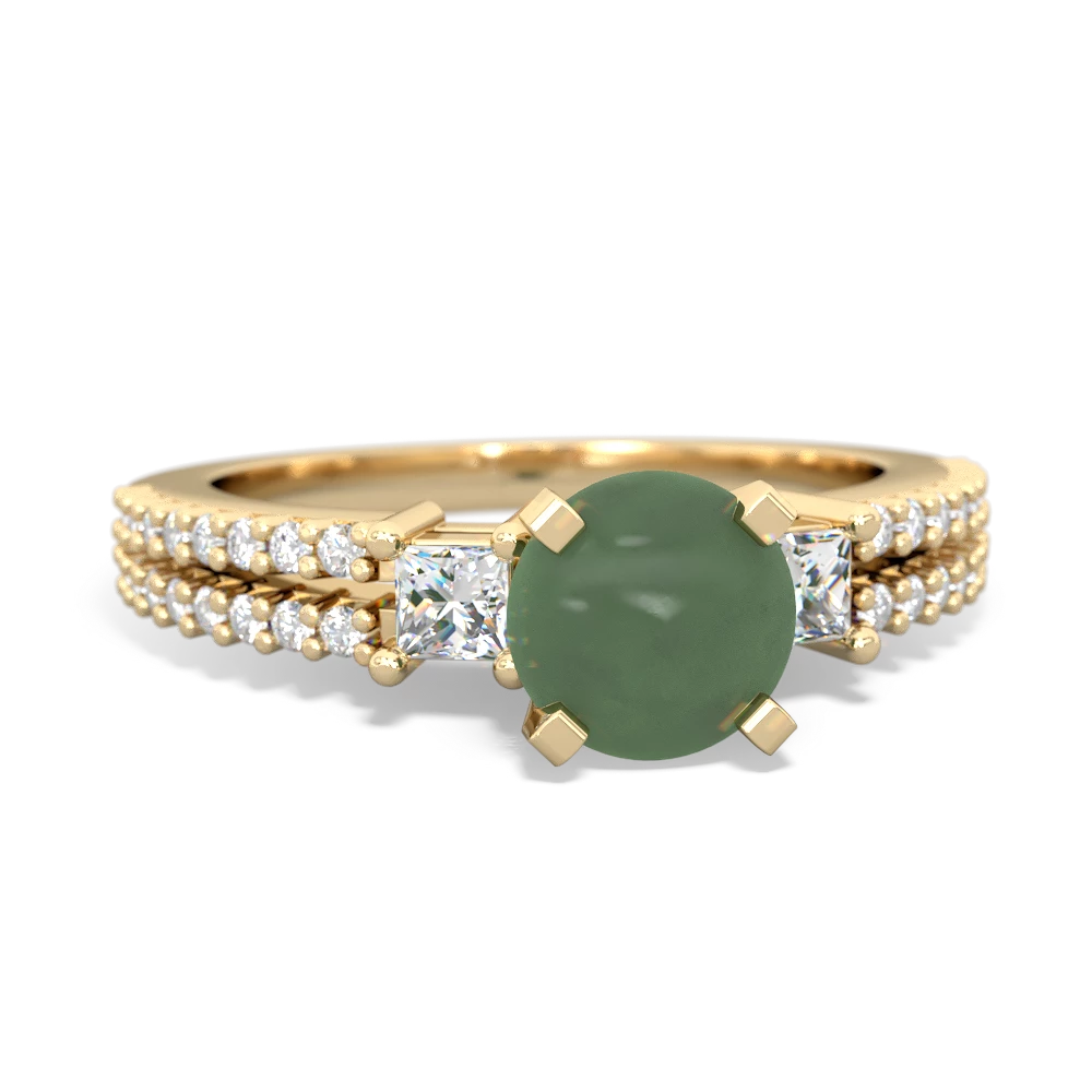 Jade Classic 6Mm Round Engagement 14K Yellow Gold ring R26436RD