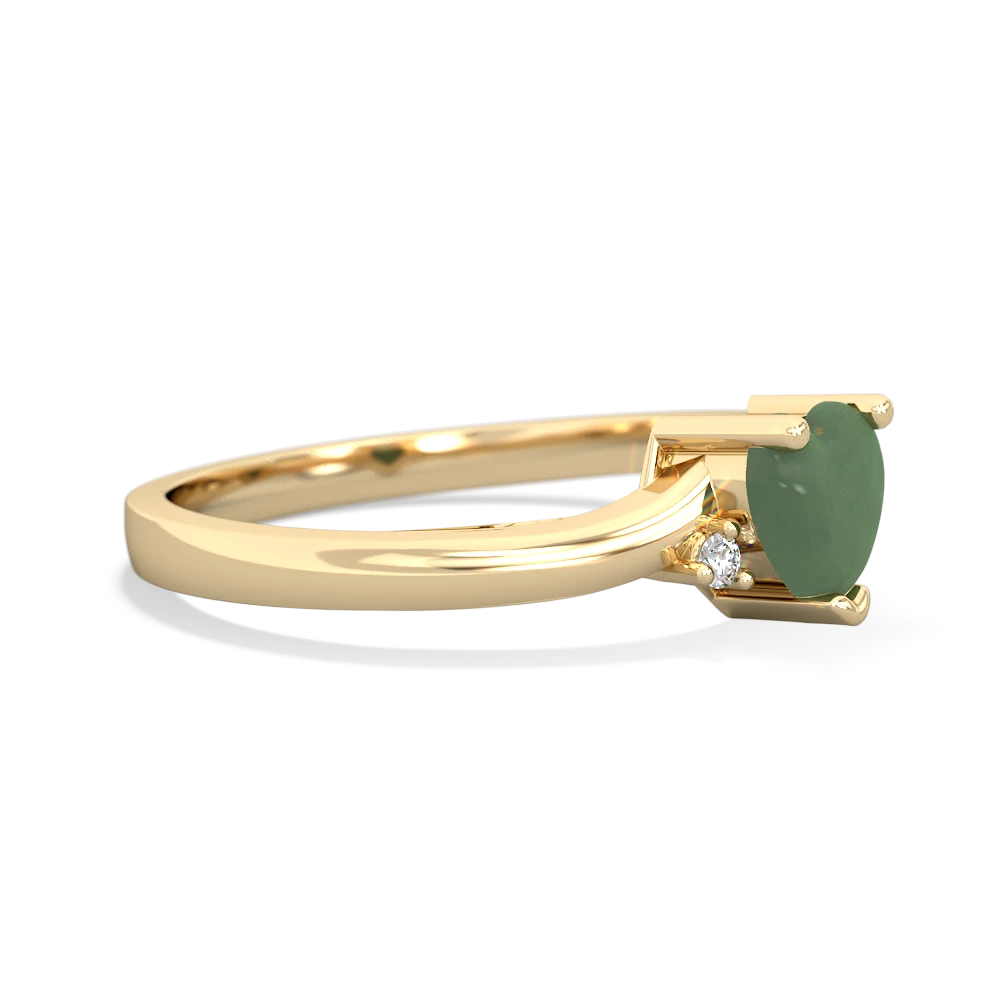 Jade Delicate Heart 14K Yellow Gold ring R0203