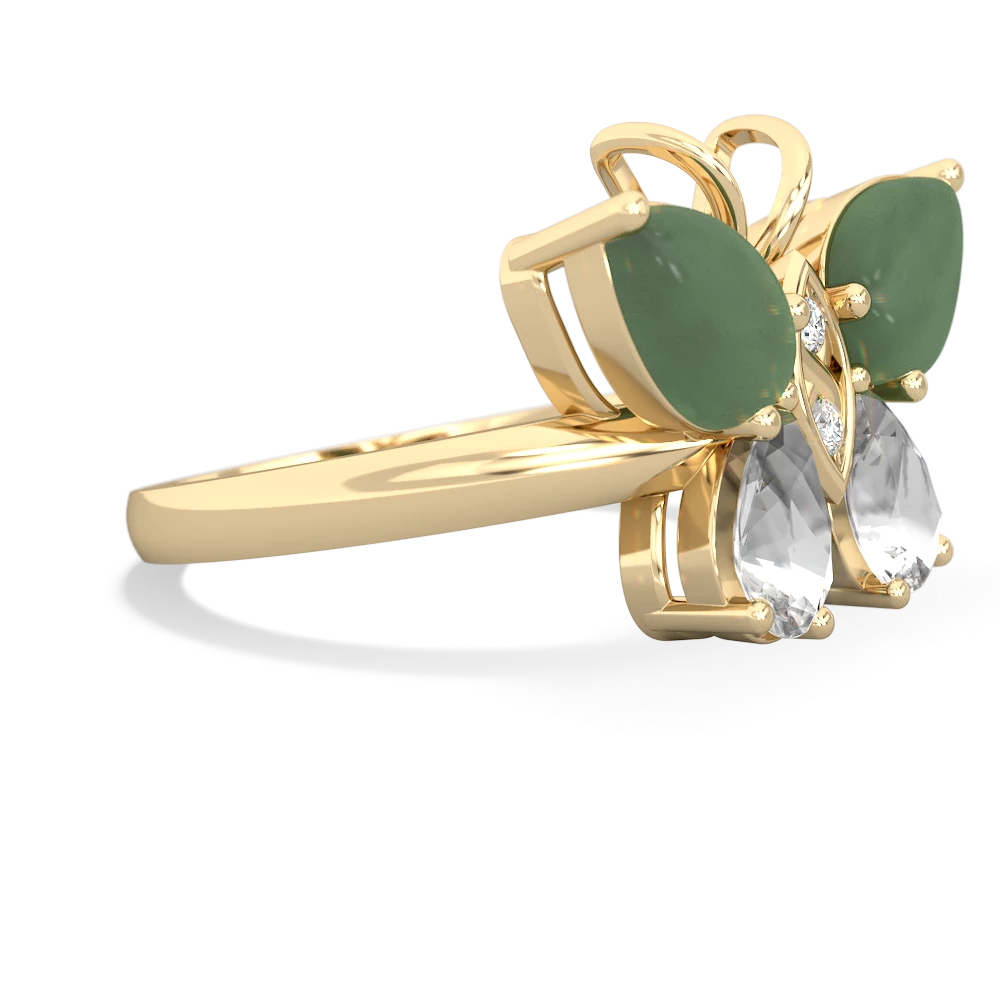 Jade Butterfly 14K Yellow Gold ring R2215