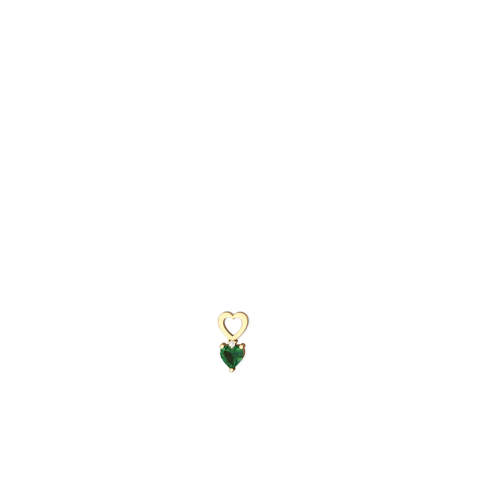Lab Emerald Four Hearts 14K Yellow Gold earrings E2558