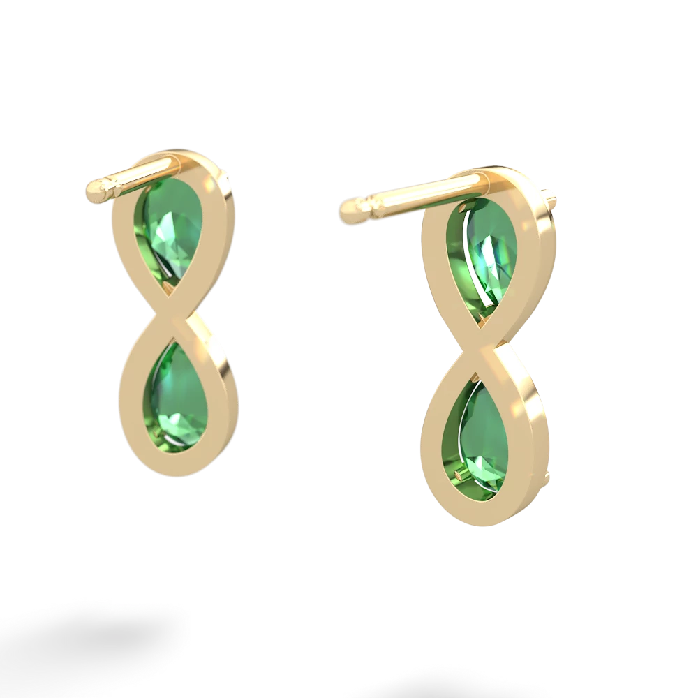 Lab Emerald Infinity 14K Yellow Gold earrings E5050