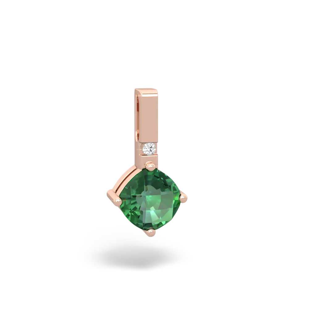Lab Emerald Simply Elegant 14K Rose Gold pendant P2489