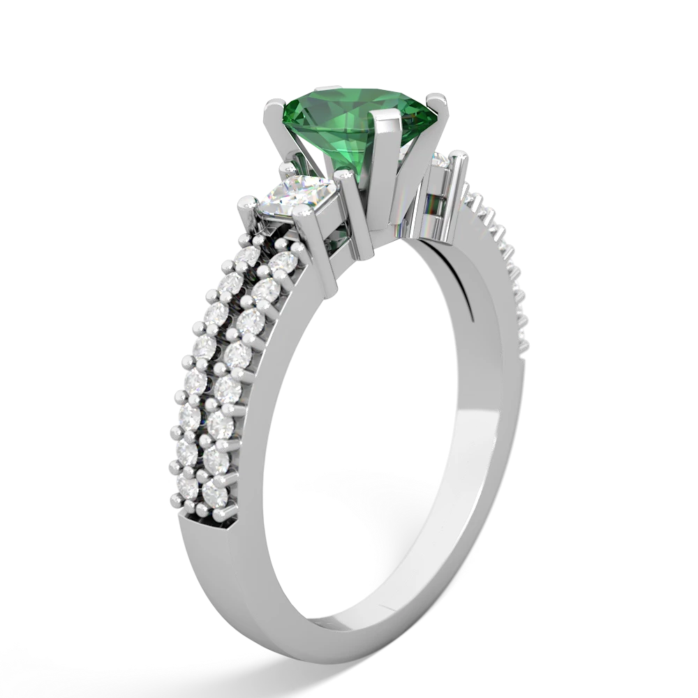 Lab Emerald Classic 7X5mm Oval Engagement 14K White Gold ring R26437VL