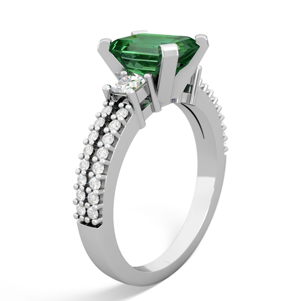 Lab Emerald Classic 8X6mm Emerald-Cut Engagement 14K White Gold ring R26438EM