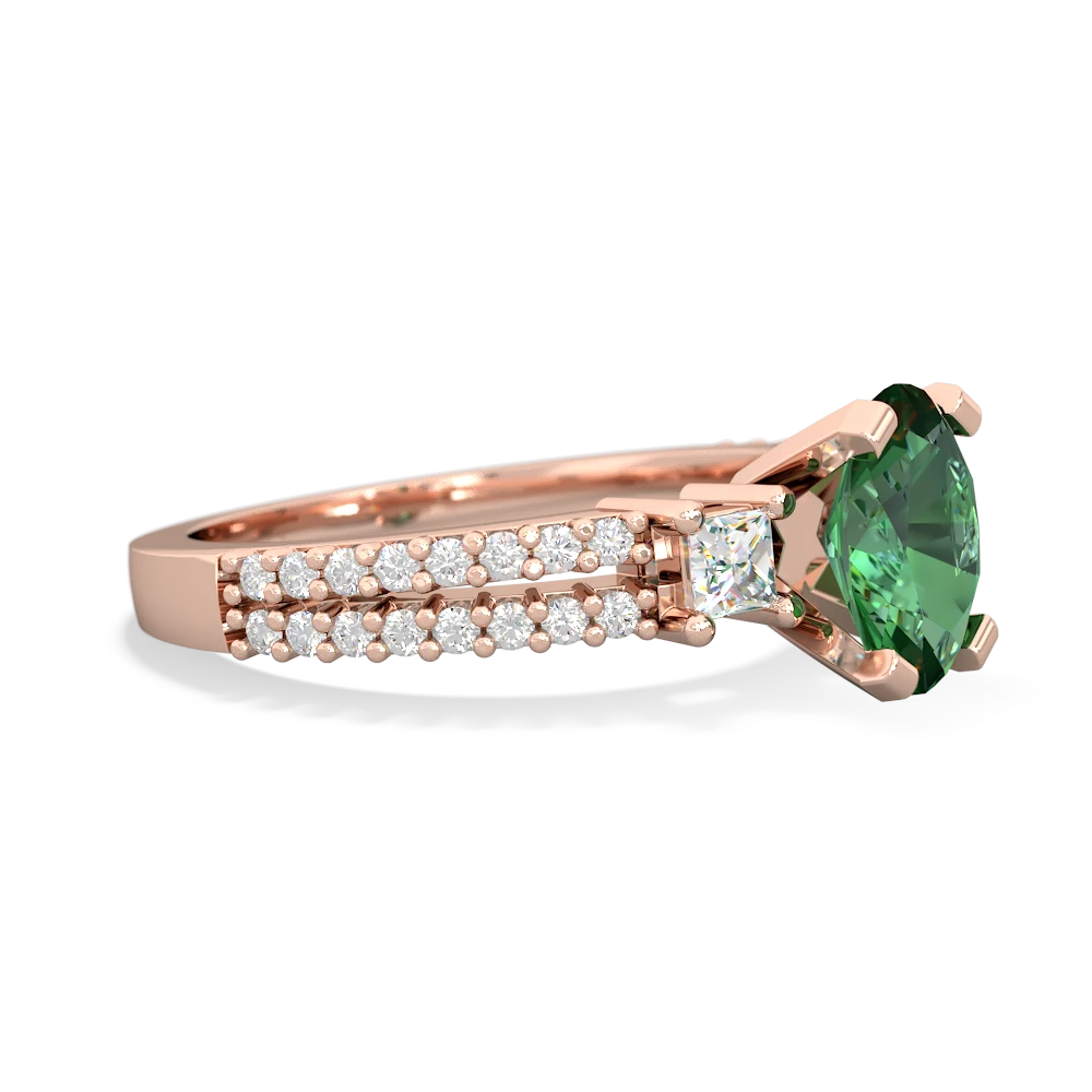 Lab Emerald Classic 8X6mm Oval Engagement 14K Rose Gold ring R26438VL