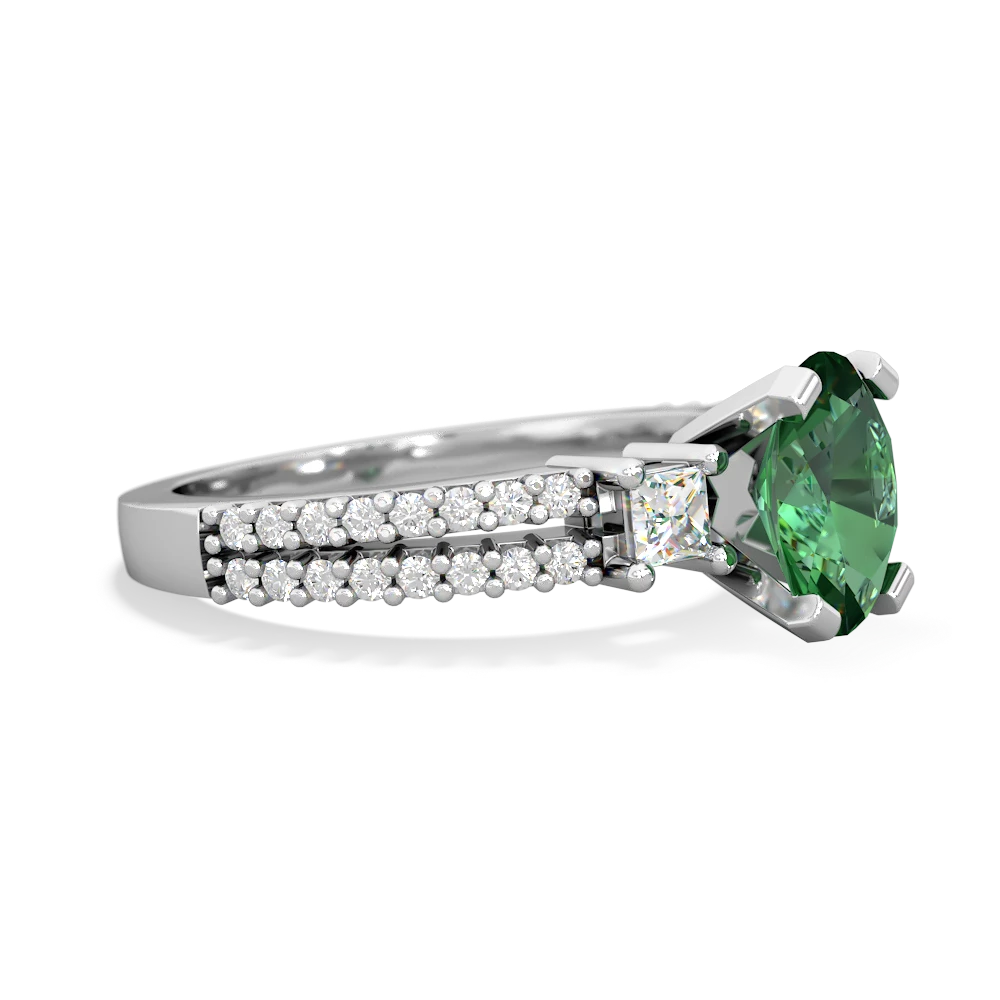 Lab Emerald Classic 8X6mm Oval Engagement 14K White Gold ring R26438VL