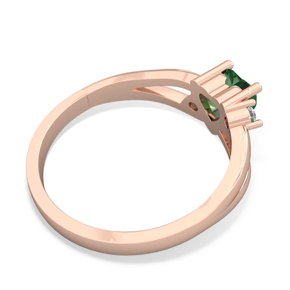 Lab Emerald Split Band Swirl 14K Rose Gold ring R2130