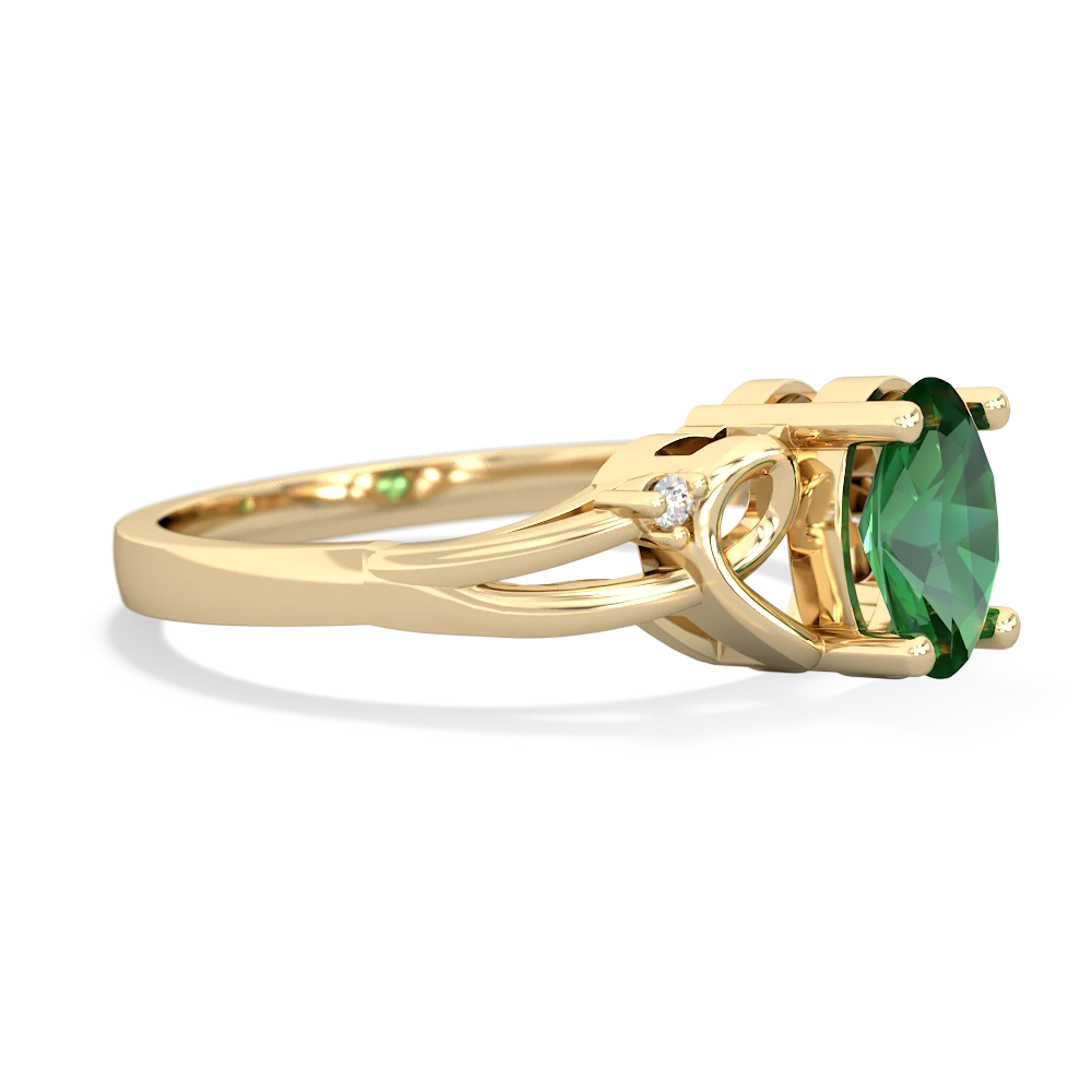 Lab Emerald Swirls 14K Yellow Gold ring R2347