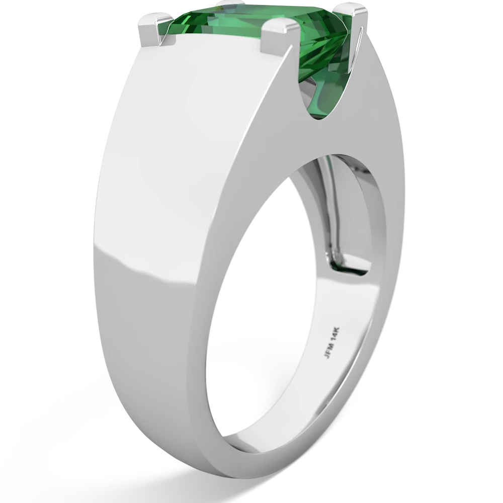 Lab Emerald Men's 14K White Gold ring R1836