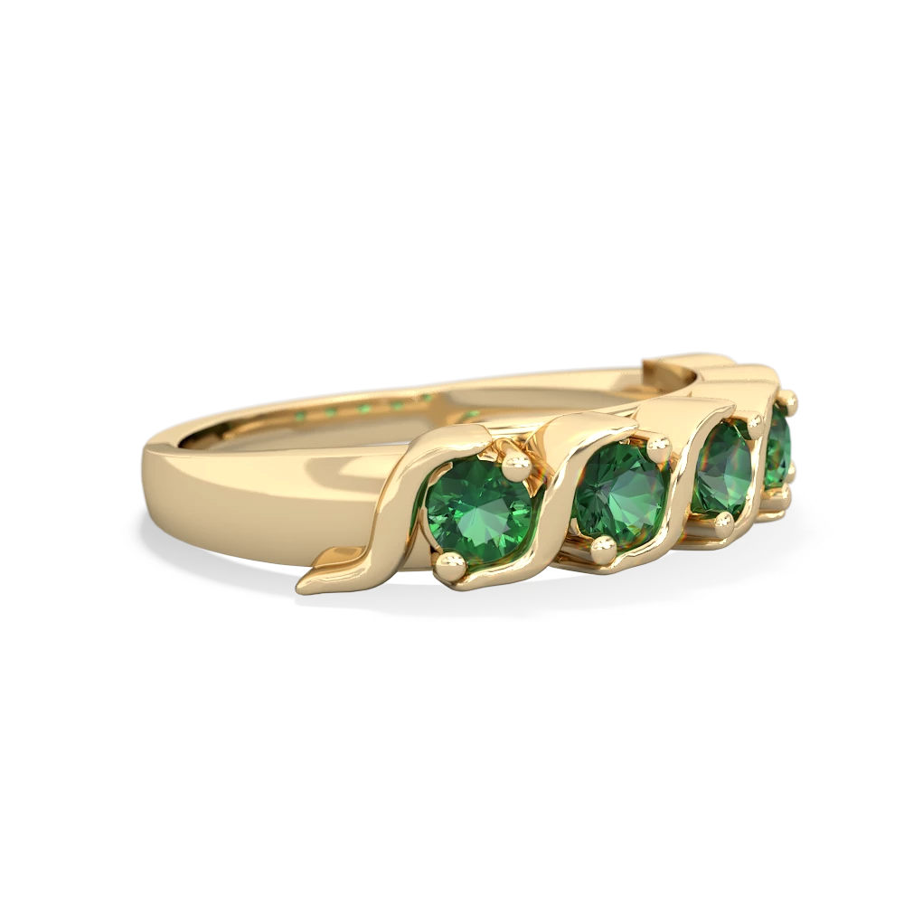 Lab Emerald Anniversary Band 14K Yellow Gold ring R2089