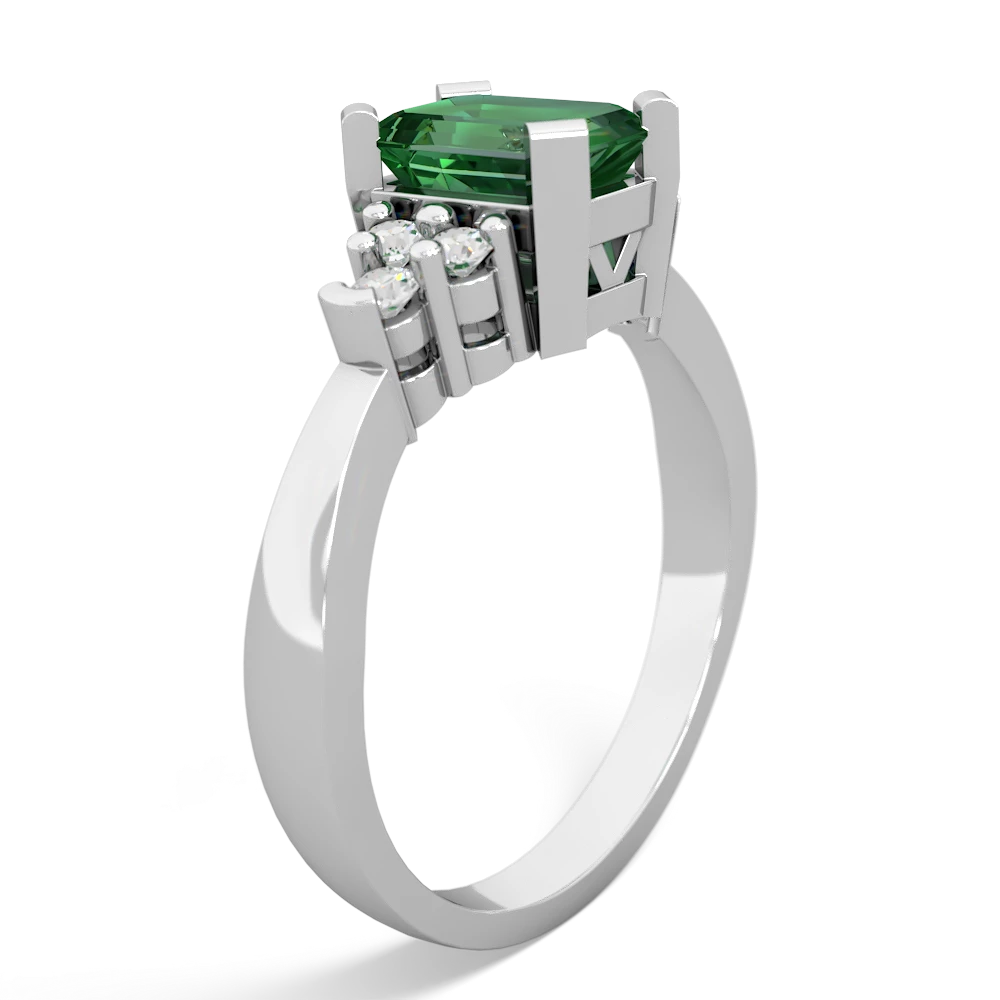 Lab Emerald Timeless Classic 14K White Gold ring R2591