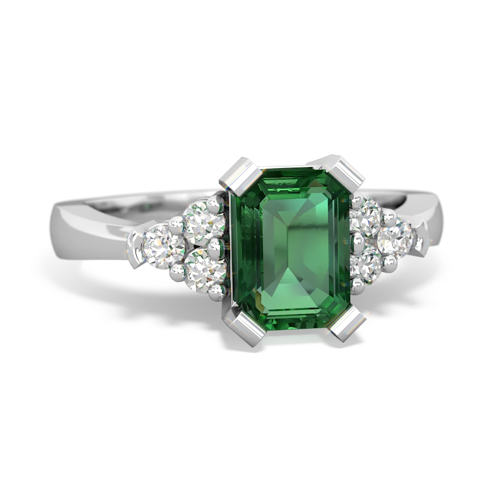 Lab Emerald Timeless Classic 14K White Gold ring R2591