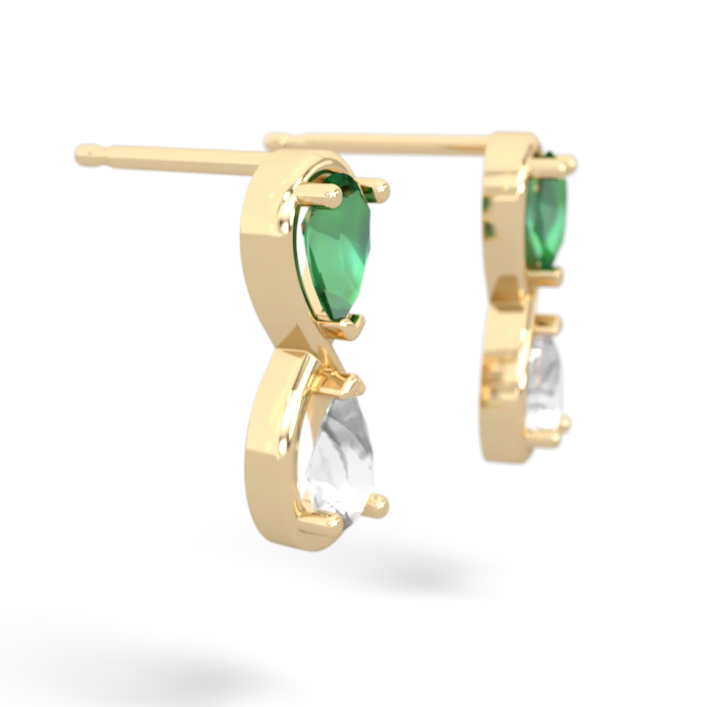 Lab Emerald Infinity 14K Yellow Gold earrings E5050