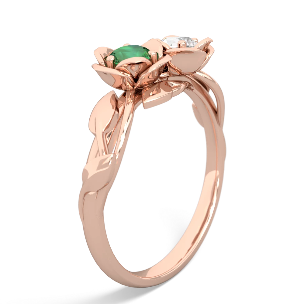 Lab Emerald Rose Garden 14K Rose Gold ring R5510
