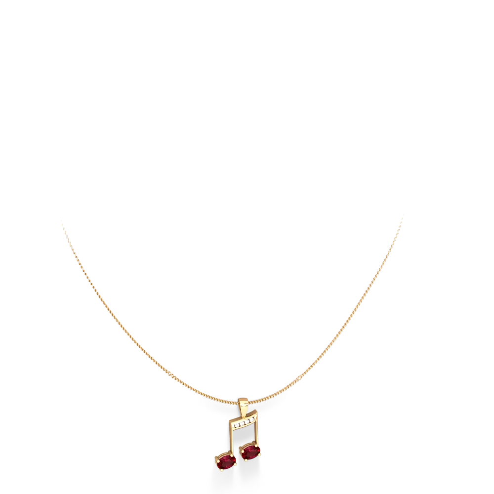 Lab Ruby Color Of Music 14K Yellow Gold pendant P3334