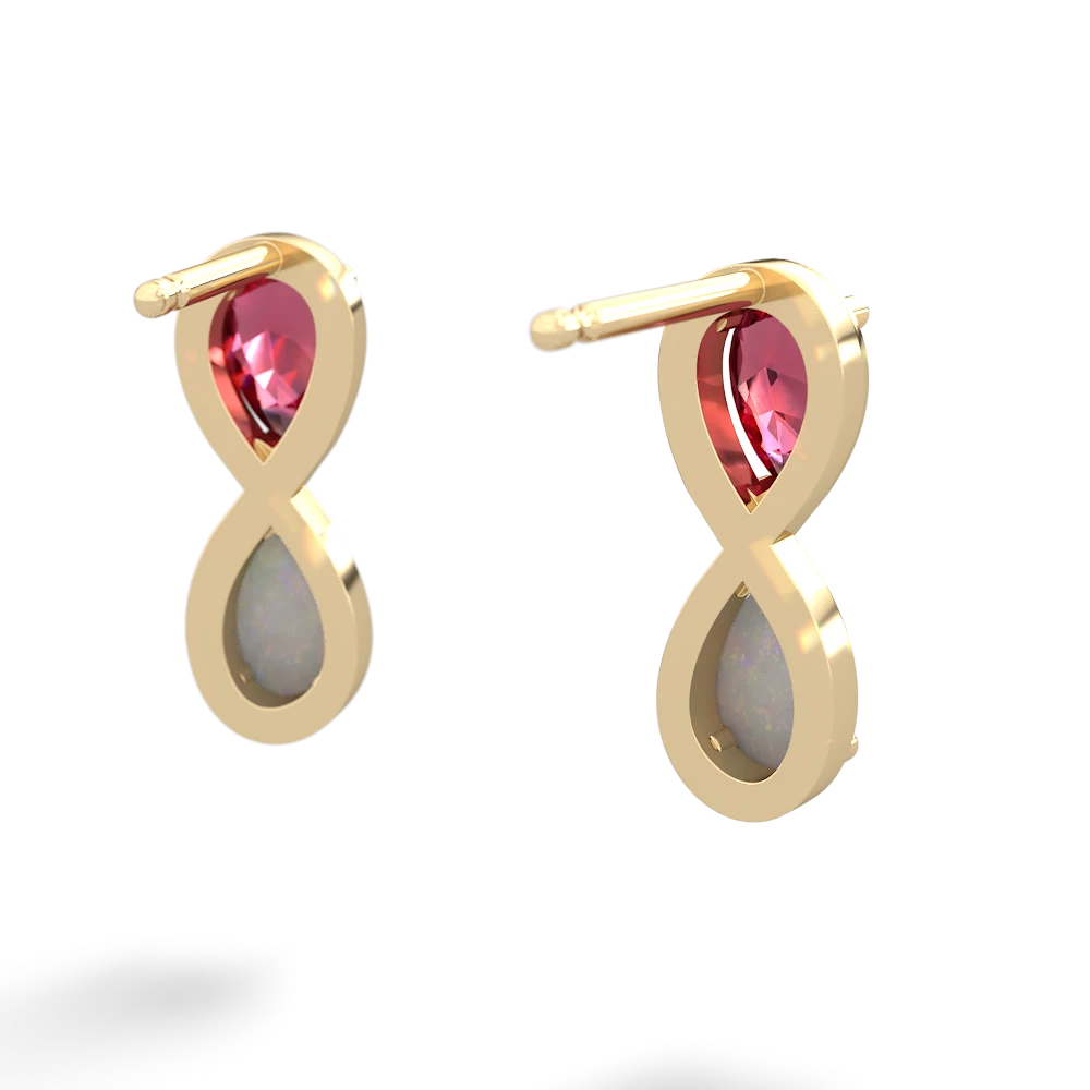 Lab Ruby Infinity 14K Yellow Gold earrings E5050