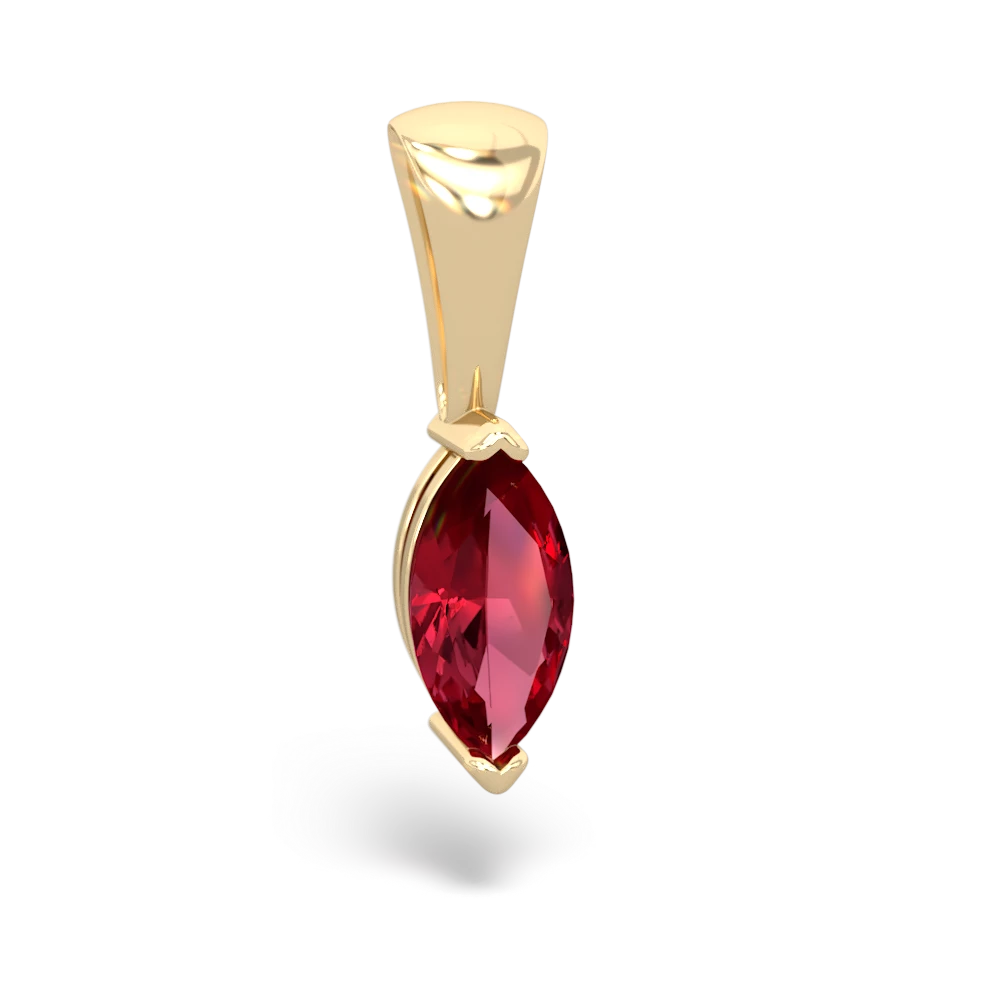 Lab Ruby 8X4 Marquise 14K Yellow Gold pendant P1701