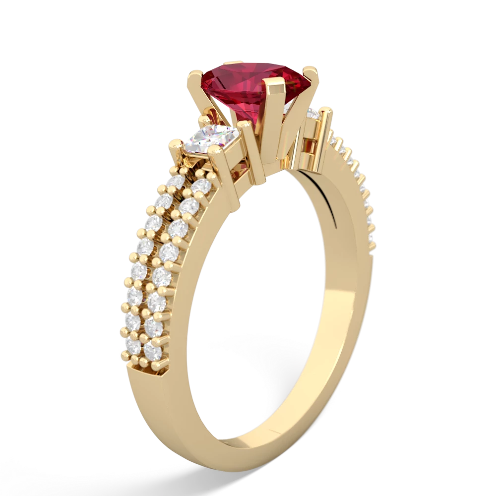 Lab Ruby Classic 7X5mm Oval Engagement 14K Yellow Gold ring R26437VL