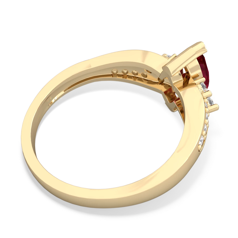 Lab Ruby Royal Marquise 14K Yellow Gold ring R2343