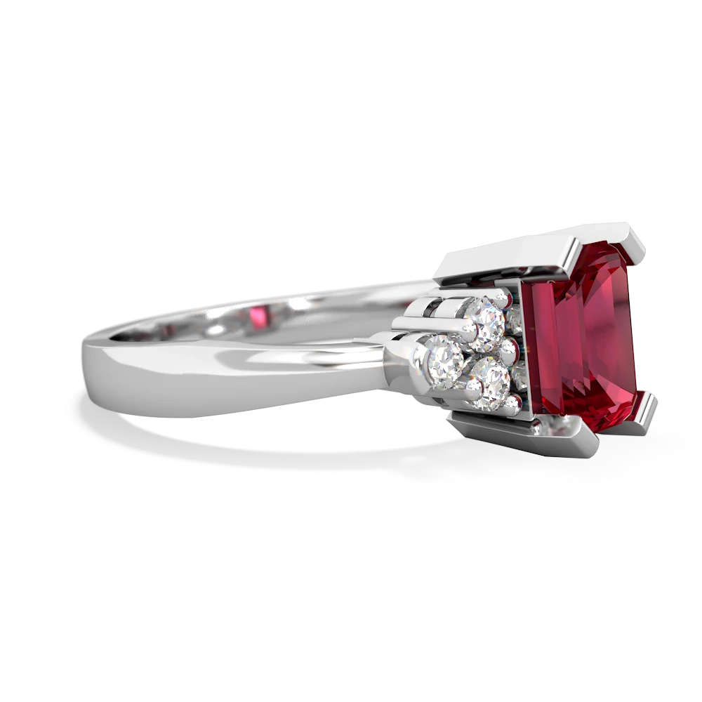 Lab Ruby Timeless Classic 14K White Gold ring R2591
