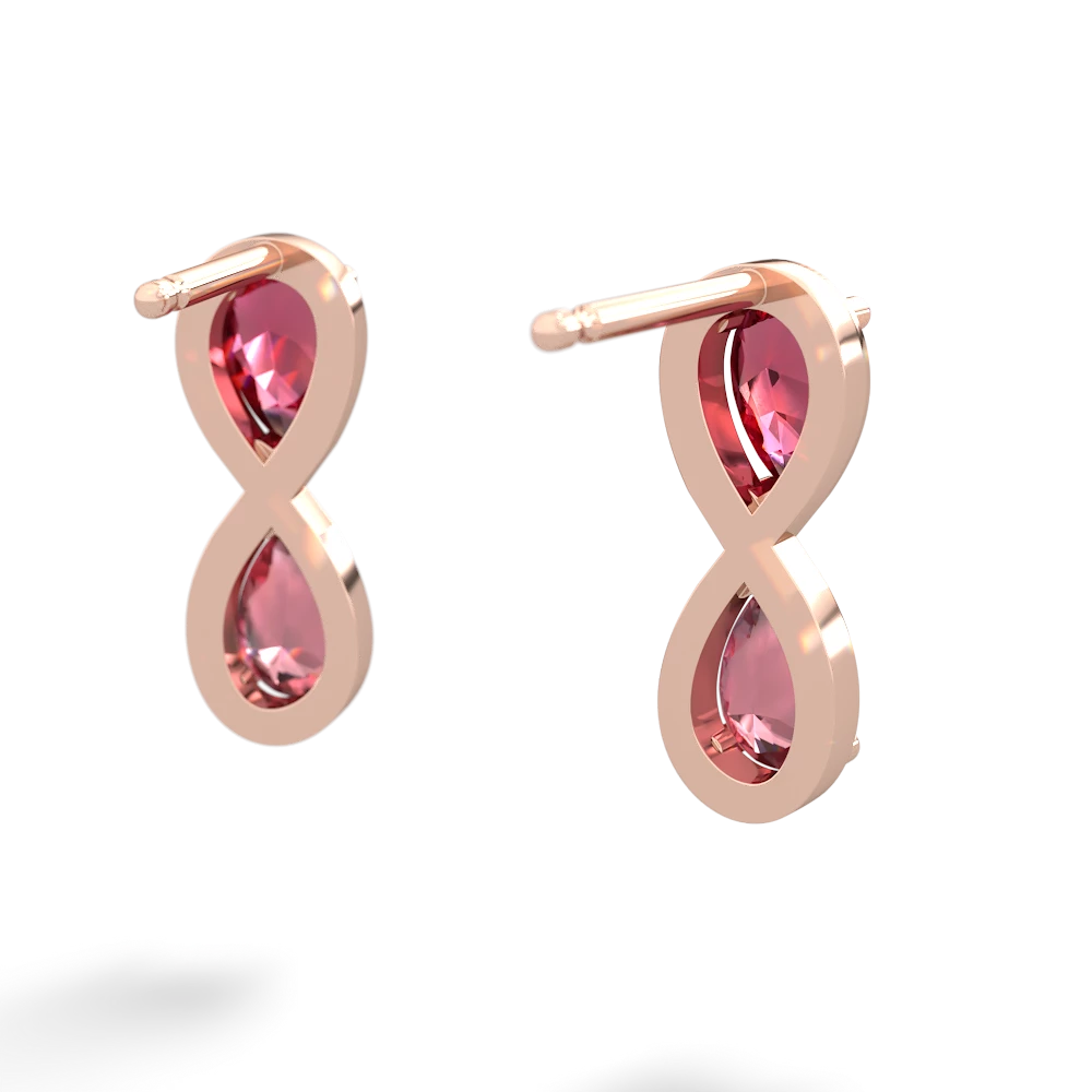 Lab Ruby Infinity 14K Rose Gold earrings E5050