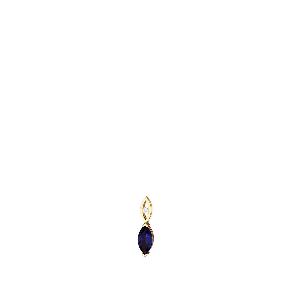 Lab Sapphire Marquise Drop 14K Yellow Gold earrings E5333