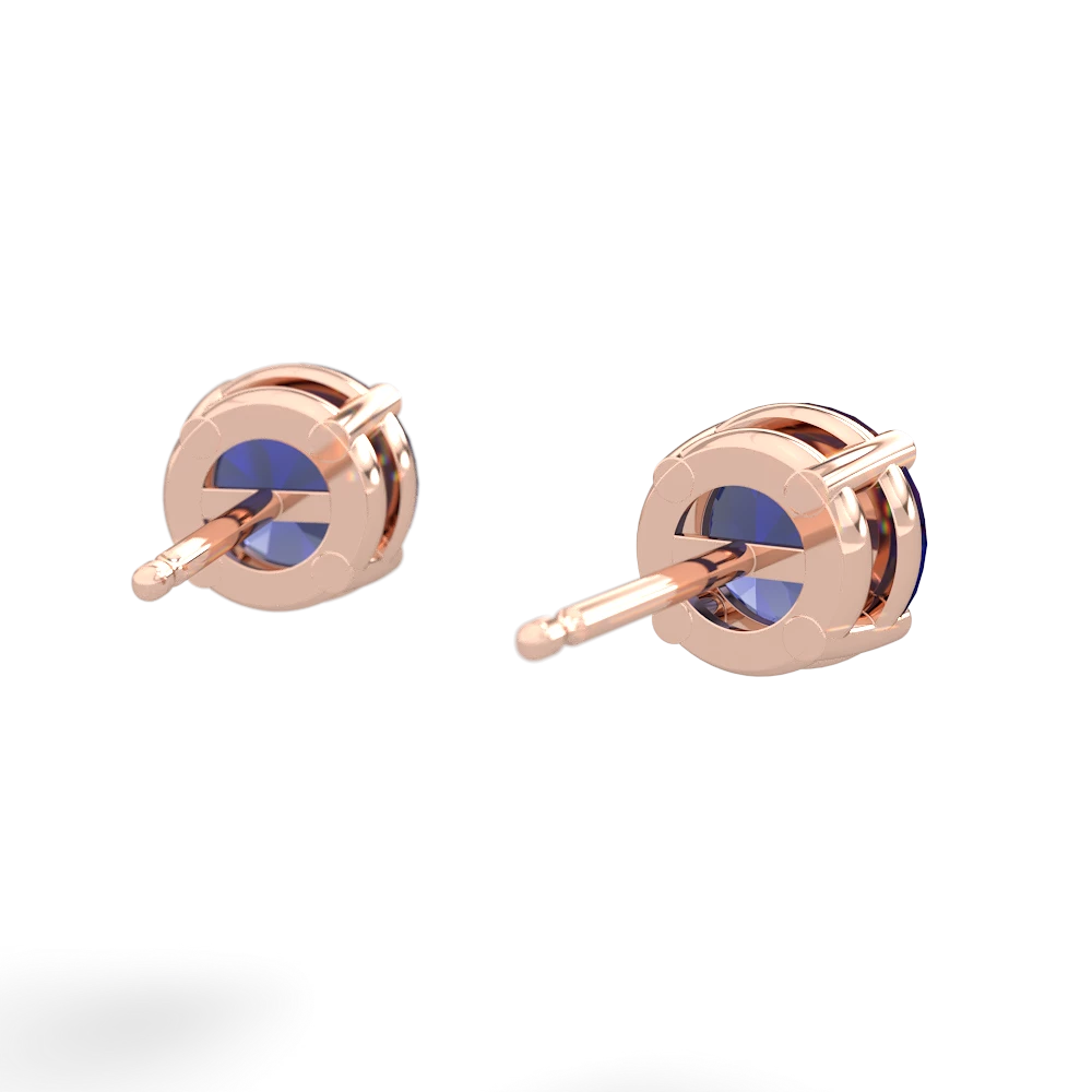 Lab Sapphire 6Mm Round Stud 14K Rose Gold earrings E1786