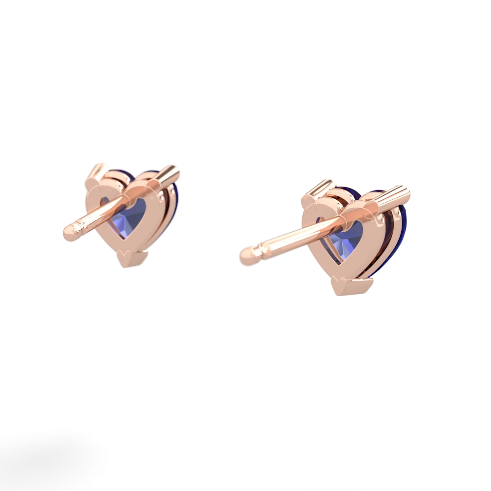 Lab Sapphire 5Mm Heart Stud 14K Rose Gold earrings E1861