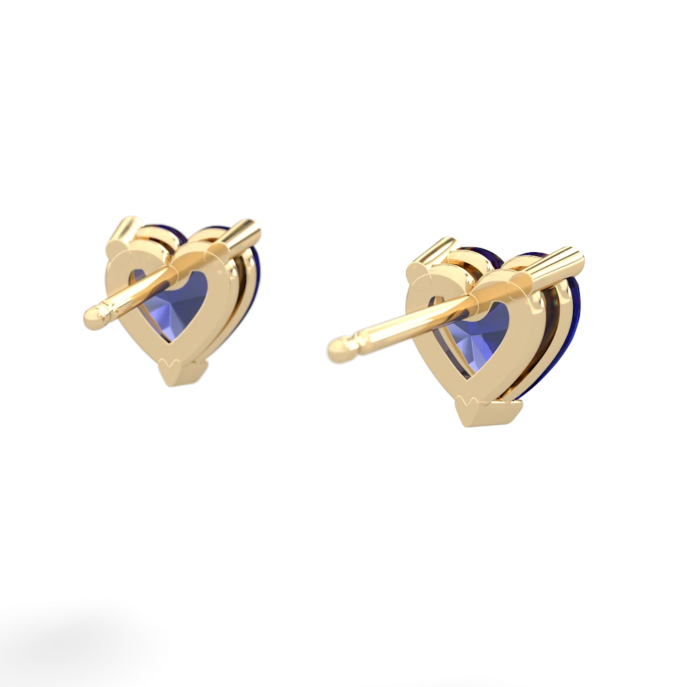 Lab Sapphire 6Mm Heart Stud 14K Yellow Gold earrings E1862