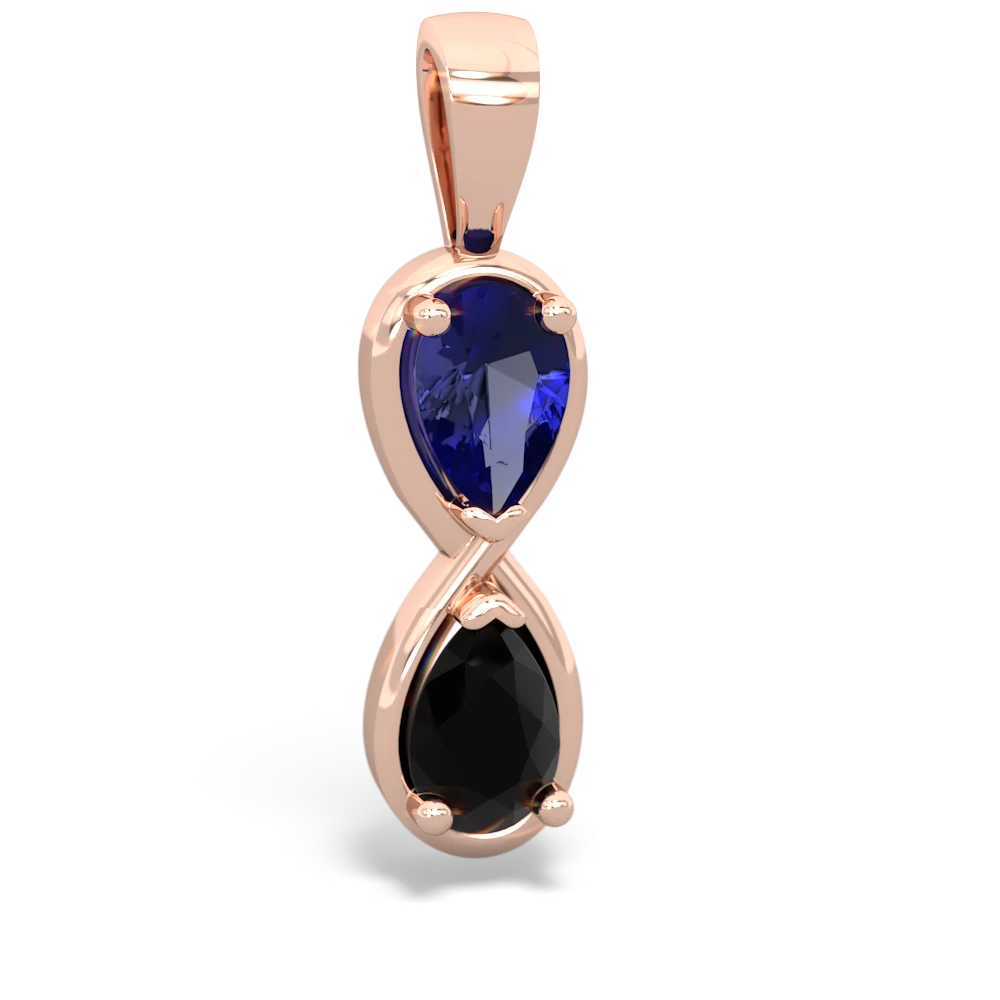 Lab Sapphire Infinity 14K Rose Gold pendant P5050
