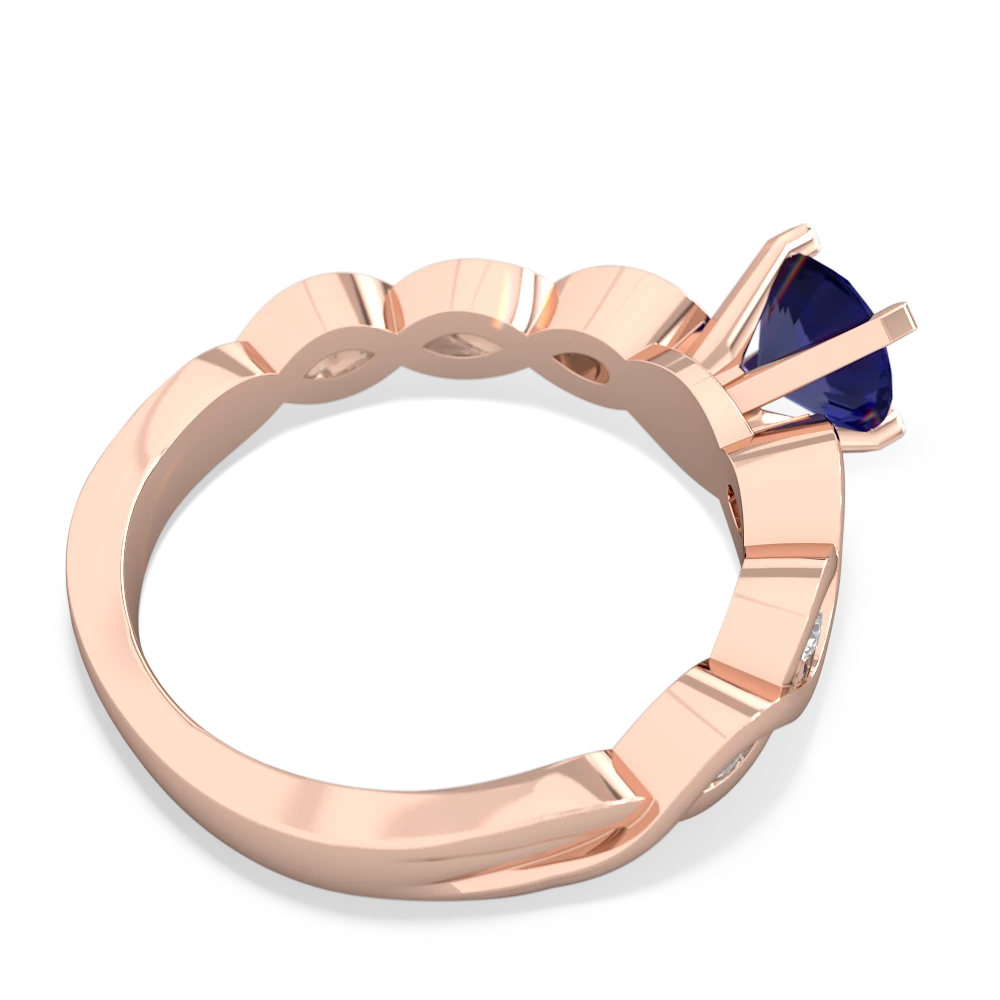 Lab Sapphire Infinity 6Mm Round Engagement 14K Rose Gold ring R26316RD