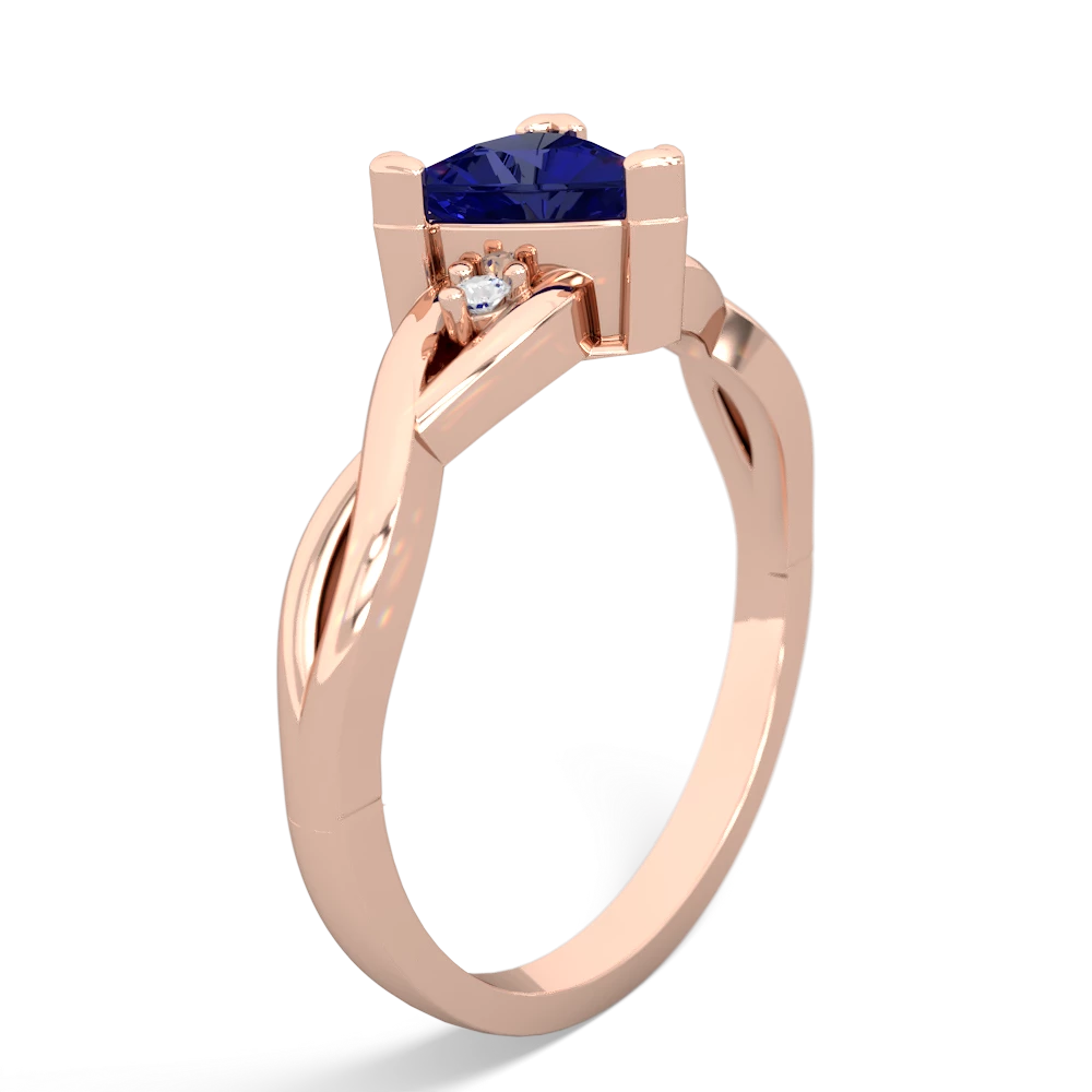 Lab Sapphire Trillion Twist 14K Rose Gold ring R2104
