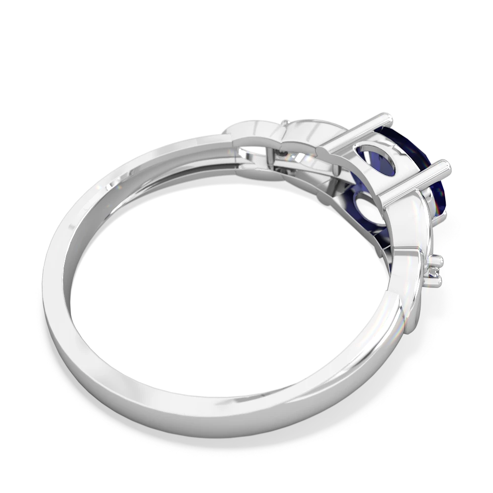 Lab Sapphire Links 14K White Gold ring R4032